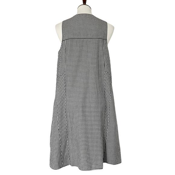 Michael Kors Collection Black & White Sleeveless Checkered Midi Dress Size 10 - Picture 3 of 9